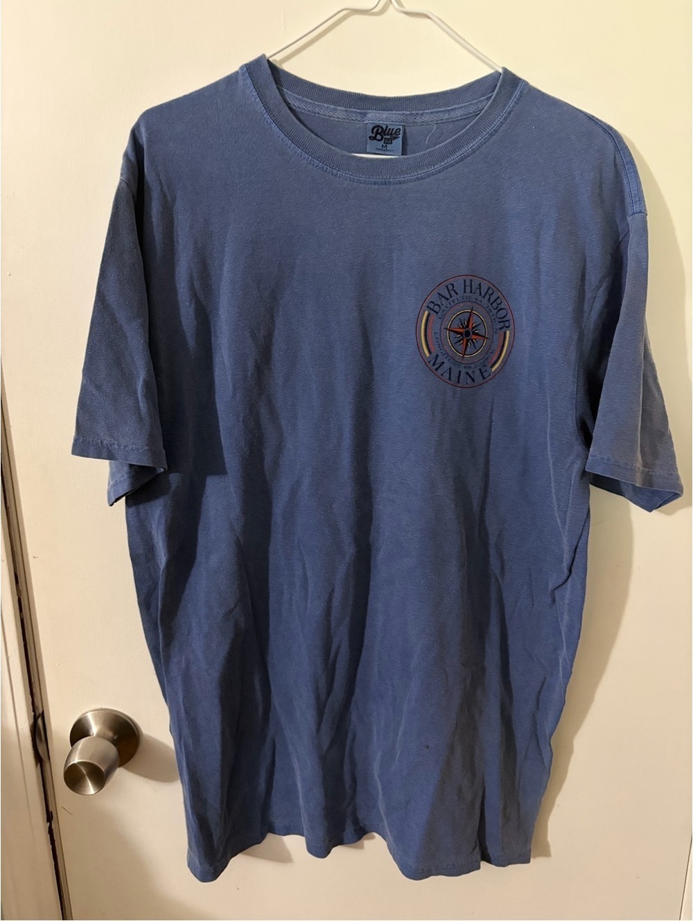 NWOT Men’s Blue 84 Medium Bar Harbor Maine Compass Graphic Tee In Blue Tote13